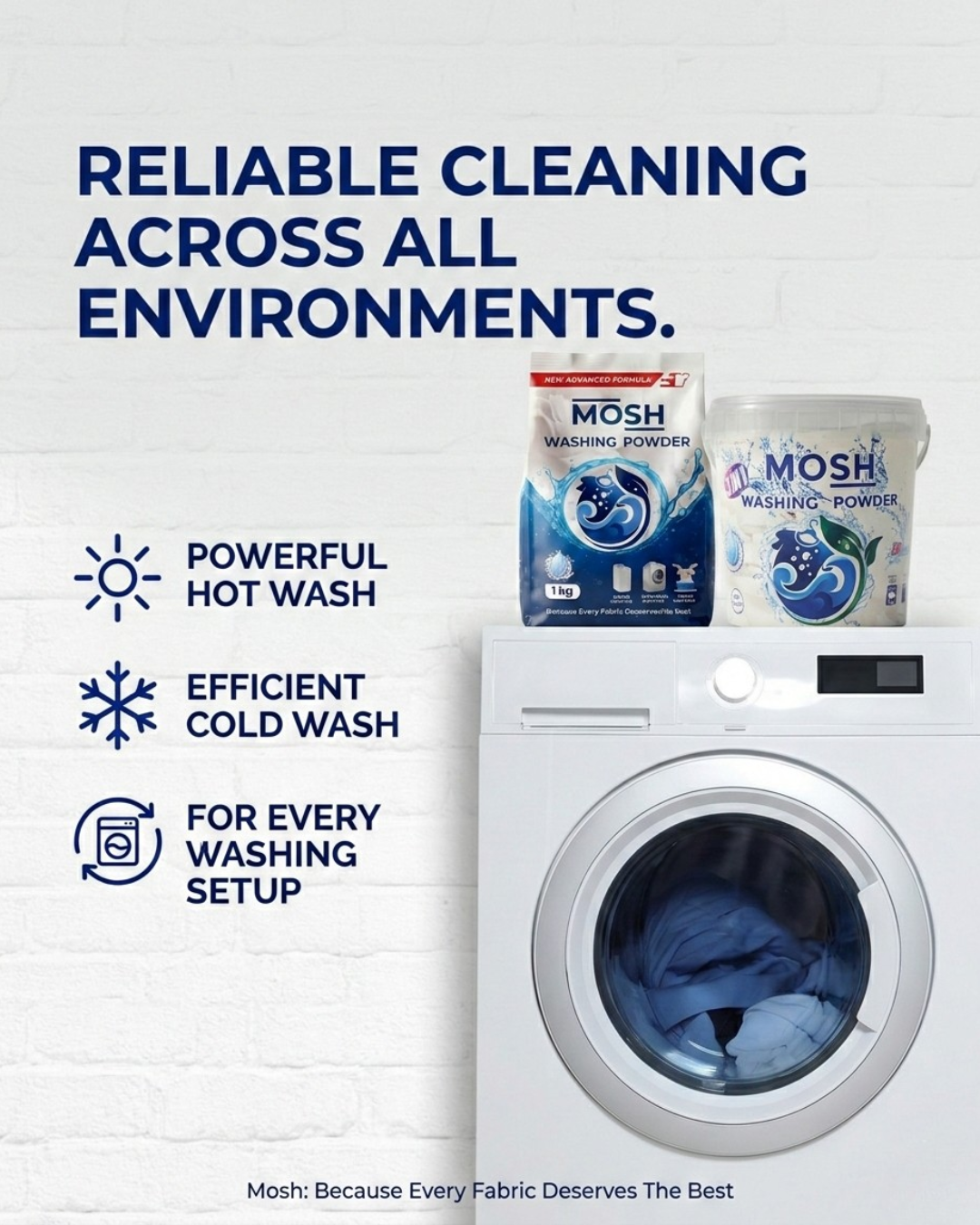 Mosh Washing Powder – 1 kg Detergent for Tough Stains