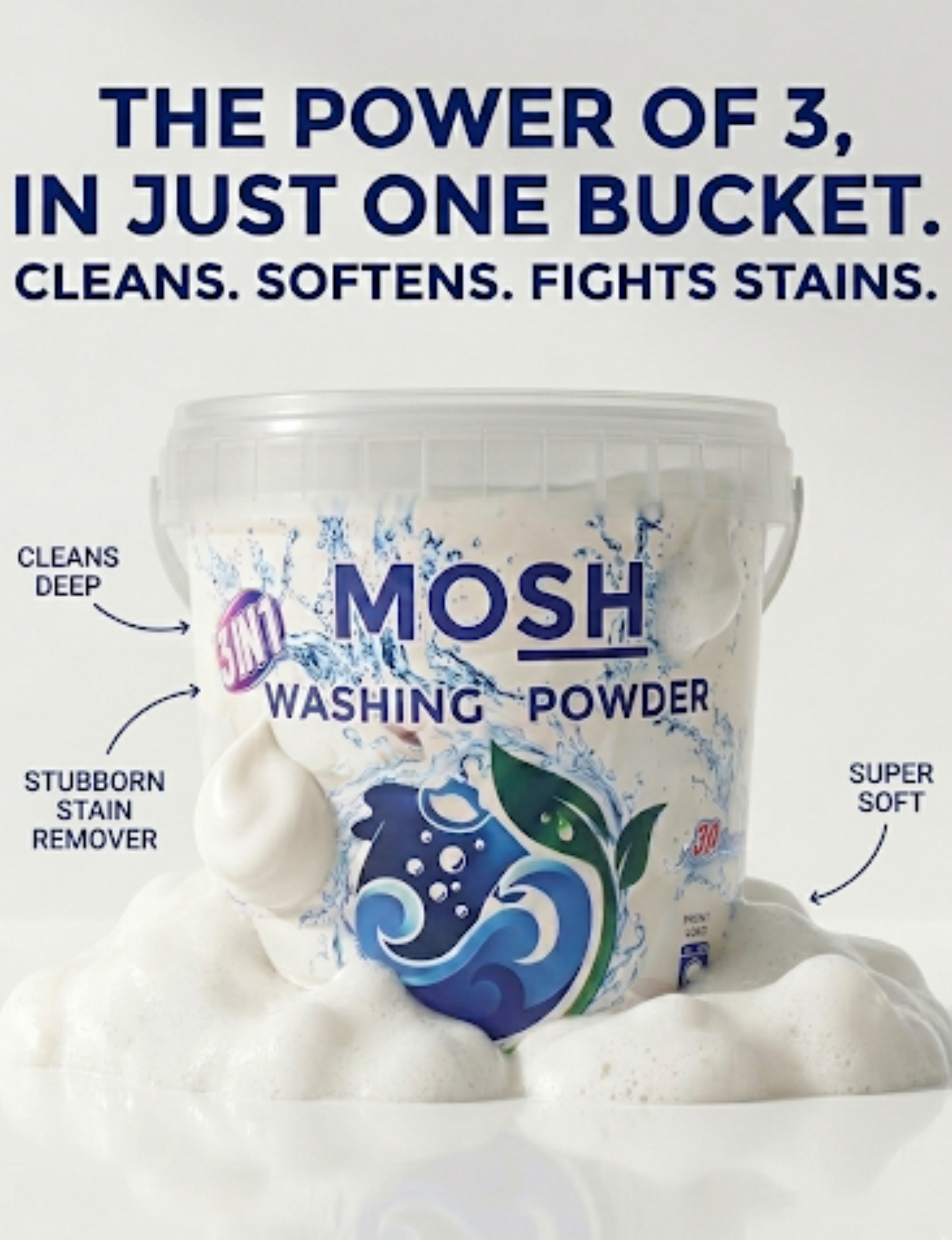 Mosh Washing Powder – 800 gms Detergent for Tough Stains