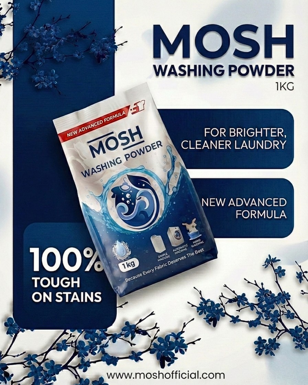 Mosh Washing Powder – 1 kg Detergent for Tough Stains