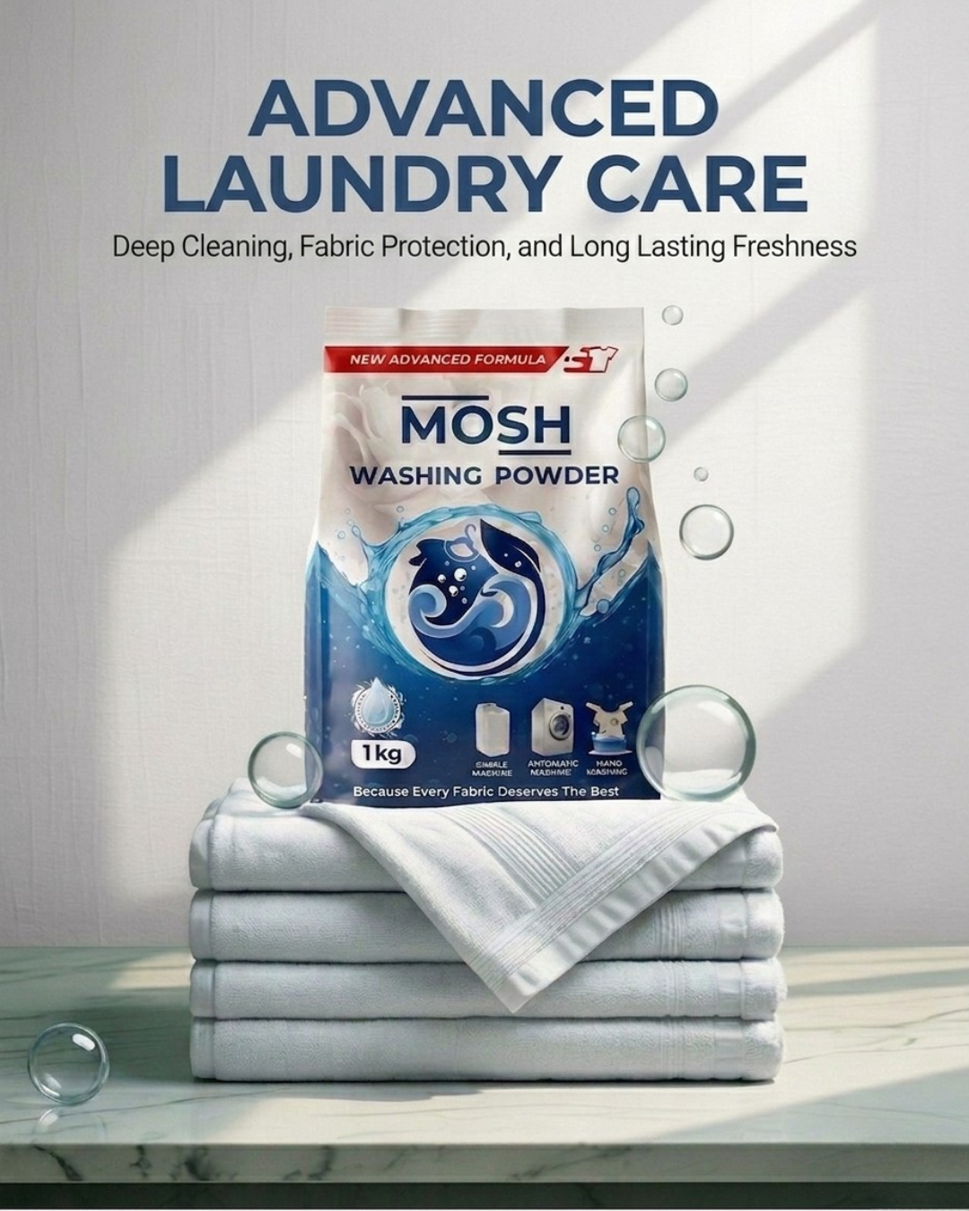 Mosh Washing Powder – 1 kg Detergent for Tough Stains